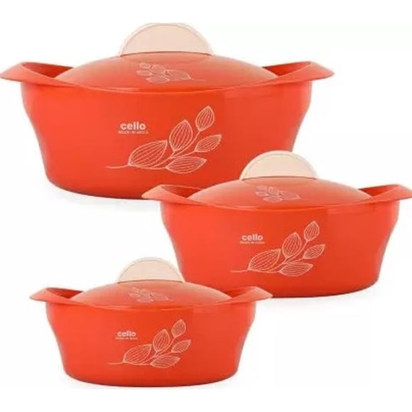 Cello Maple Pack of 3 Thermoware Casserole Set (500 ml, 1000 ml, 1500 ml)