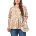 thumbnail image 2 of CHUANK Women‘s Plus Size Cold Shoulder Tunic Top Summer Short Sleeve Blouse, 2 of 7