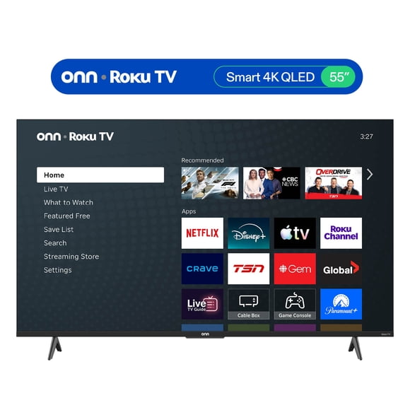 Téléviseur intelligent Roku onn QLED UHD 4K de 140cm (55 po)