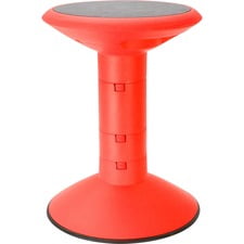 Storex Plastic Adjustable Wiggle Stool for Indoor Use, 12-18 in, Red