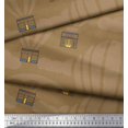 thumbnail image 2 of Soimoi Brown polyester Crepe Fabric Architectural Structure & Hot Air Balloon Holiday Printed Craft Fabric by the Yard 52 Inch Wide, 2 of 3
