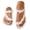 White, variant on Women's Bohemian Flat Sandals Lightweight Open Toe Ankle Strap Flower Rhinestone Stretch Slip On Summer Beach Slides White Size 8.5