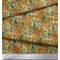 thumbnail image 3 of Soimoi Rayon Fabric Leaves, & Parrot Bird Print Fabric by the Yard 56 Inch Wide, 3 of 3
