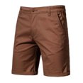 thumbnail image 1 of Yuzhih Summer Shorts for Men Slim Stretch Twill Flat Front Shorts Basic Solid Color Lounge Shorts with Pockets, 1 of 4
