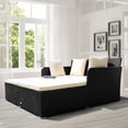thumbnail image 2 of Costway Outdoor Patio Rattan Daybed Pillows Cushioned Sofa Furniture Biege, 2 of 10