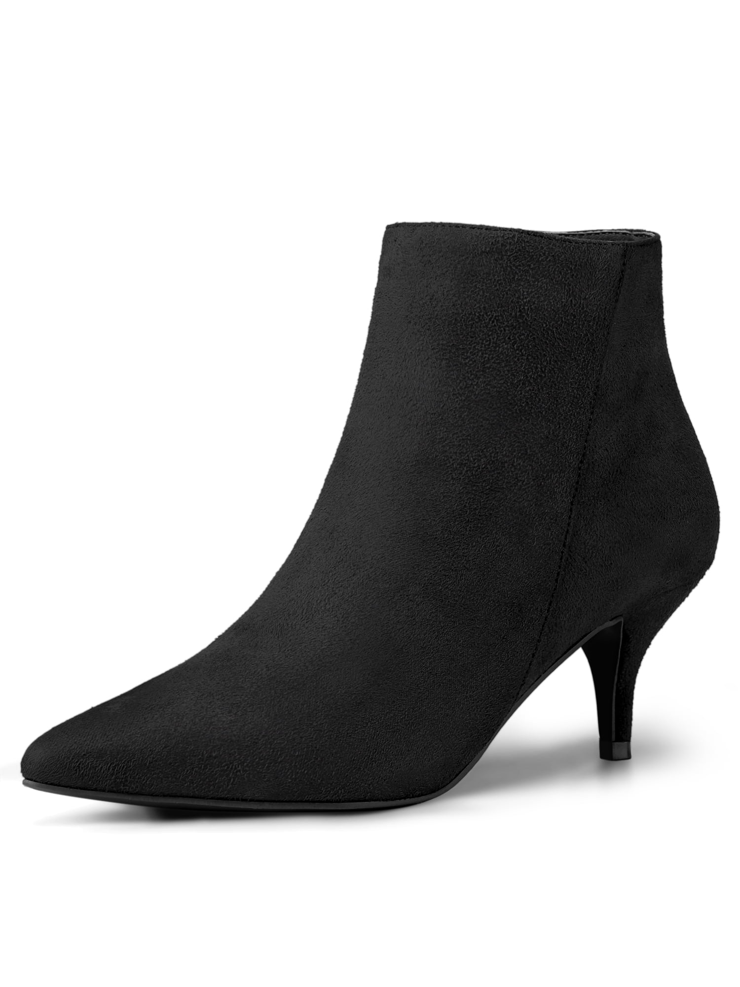 Unique Bargains Women's Pointed Toe Zip Stiletto Ankle Boots