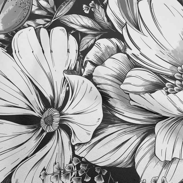 oneOone Rayon Gray Fabric Florals Fabric For Sewing Printed Craft Fabric By The Yard 56 Inch Wide