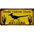 thumbnail image 1 of Arizona Grand Canyon State Roadrunner Metal License Plate, 1 of 2