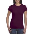 thumbnail image 2 of HOT SALE!! T-Shirt à Manches Courtes Protection Solaire pour Femmes Ajusté Yoga Course Gym Entraînement Haut Basique en Coton Col Rond Ajusté Longueur Tunique T-Shirt Vin L, 2 of 3