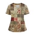 thumbnail image 1 of Ktyne Tuniques de Sarrau pour Femmes à Col en V Sarraus Médicaux à Manches Courtes Extensibles Blouse d'Infirmière Décontractée Tuniques de Sarrau avec Poche Brun Pâle TG, 1 of 4