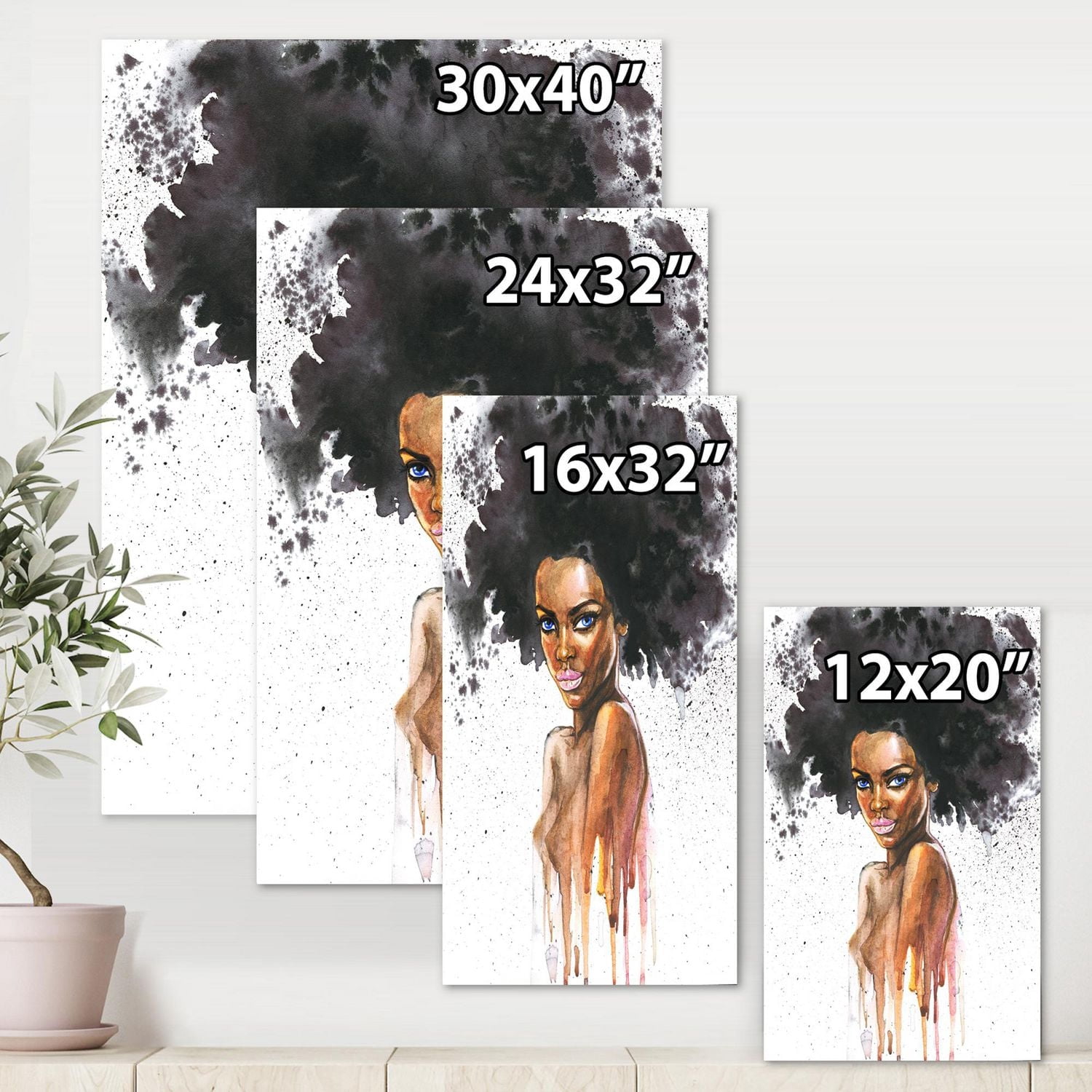 Designart Portrait de femme afro-américaine VII Art mural sur toile