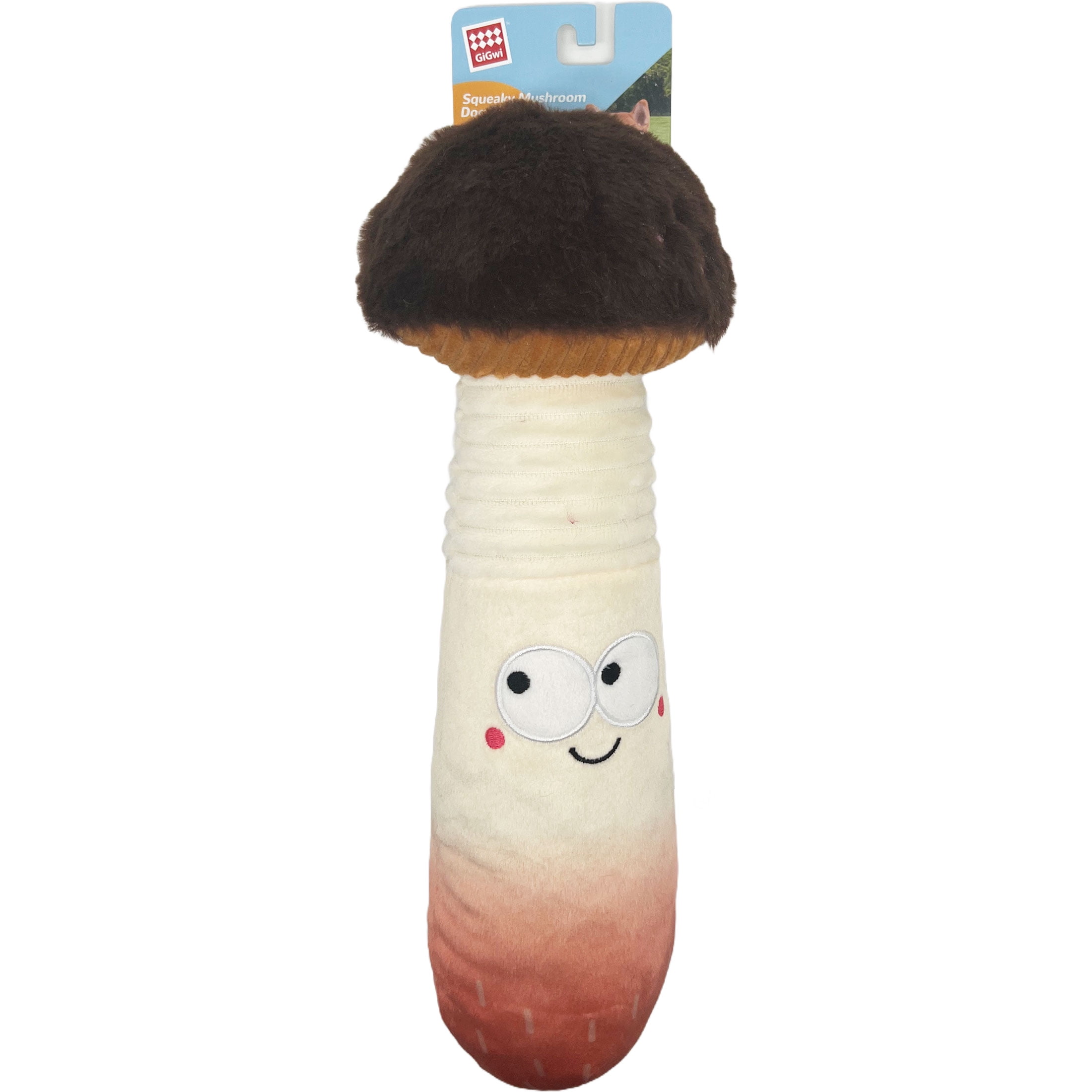 GiGwi Soft Squeaky 13.5" Plush Mushroom-shapped  Dog Toy