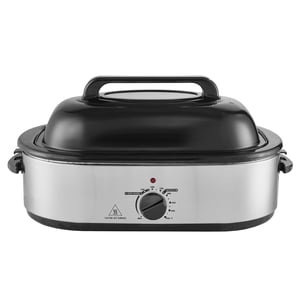 KFFKFF Roaster Oven, Electric Turkey Oven, 22 QT Capacity with Self-Basting Cover, 1450W, Features Defrost & Warm Settings, Includes Pan & Rack