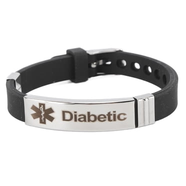 Bracelet pour Diabétiques, Bracelet d'Alerte Médicale pour le Diabète, Bijou de Sensibilisation aux Urgences, Bracelet d'Alerte Médicale Compact et Léger