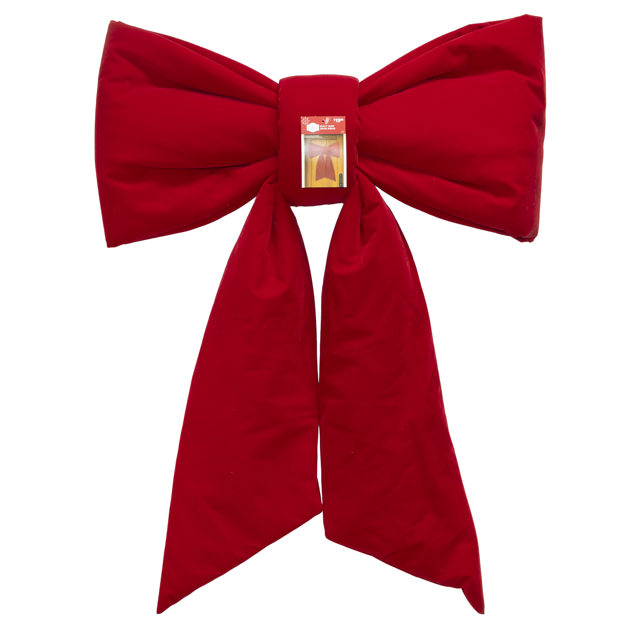Holiday Time Red Velvet Jumbo Bow Décor, 28 Inches