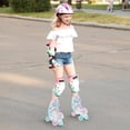 thumbnail image 4 of Costway Patins Quads Réglables à 4 Tailles avec Roues Lumineuses Protection de Sécurité pour 13+ Bleu, 4 of 10