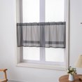 thumbnail image 3 of Goory Short Valance Semi-sheer Half Window Curtain Rod Pocket Panels Kitchen Curtains Decor Modern Treatment Simple Tiers Gray W:29''x H:16'', 3 of 5