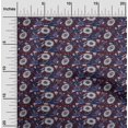 thumbnail image 1 of oneOone Viscose Chiffon Fabric Leaves & Floral Block Printed Craft Fabric BTY 42 Inch Wide, 1 of 5