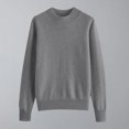 thumbnail image 2 of Penkiiy Chandails d'Automne pour Femmes 2024, Chandail Léger et Doux pour Femmes à Col Rond, Manches Longues, Tricot, Haut, L Gris Foncé, 2 of 7