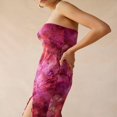 thumbnail image 4 of CNKOO Robe en Maille Florale pour Femmes, Dos Nu, Sans Bretelles, Fendue, Robe de Soirée, 4 of 5