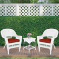 thumbnail image 2 of Jeco Ensemble de Conversation en Osier 3 Pcs en Blanc avec Coussins Rouge Orange, 2 of 10