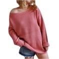 thumbnail image 1 of Timegard Womens Plus Size Tops Sweater off Shoulder Long Sleeve Pullover Fall Winter Casual Comfy Knit Tops, 1 of 5