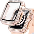 thumbnail image 1 of LEIXIUER for Apple Watch case 45mm with Tempered Glass Screen Protector for iwatch Series 7, Bling Crystal Diamond Rhinestone Bumper Full Cover Protective Case Women Girls 45mm, 1 of 6