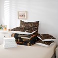 thumbnail image 5 of YST Bookshelf 7 Piece Comforter Set Twin Size,Vintage Educational Bookcase Bedding Set,Classic Library Books Bed in a Bag,Retro Academic Collection Art Sheet Set Bedroom Decor,Black Brown, 5 of 5
