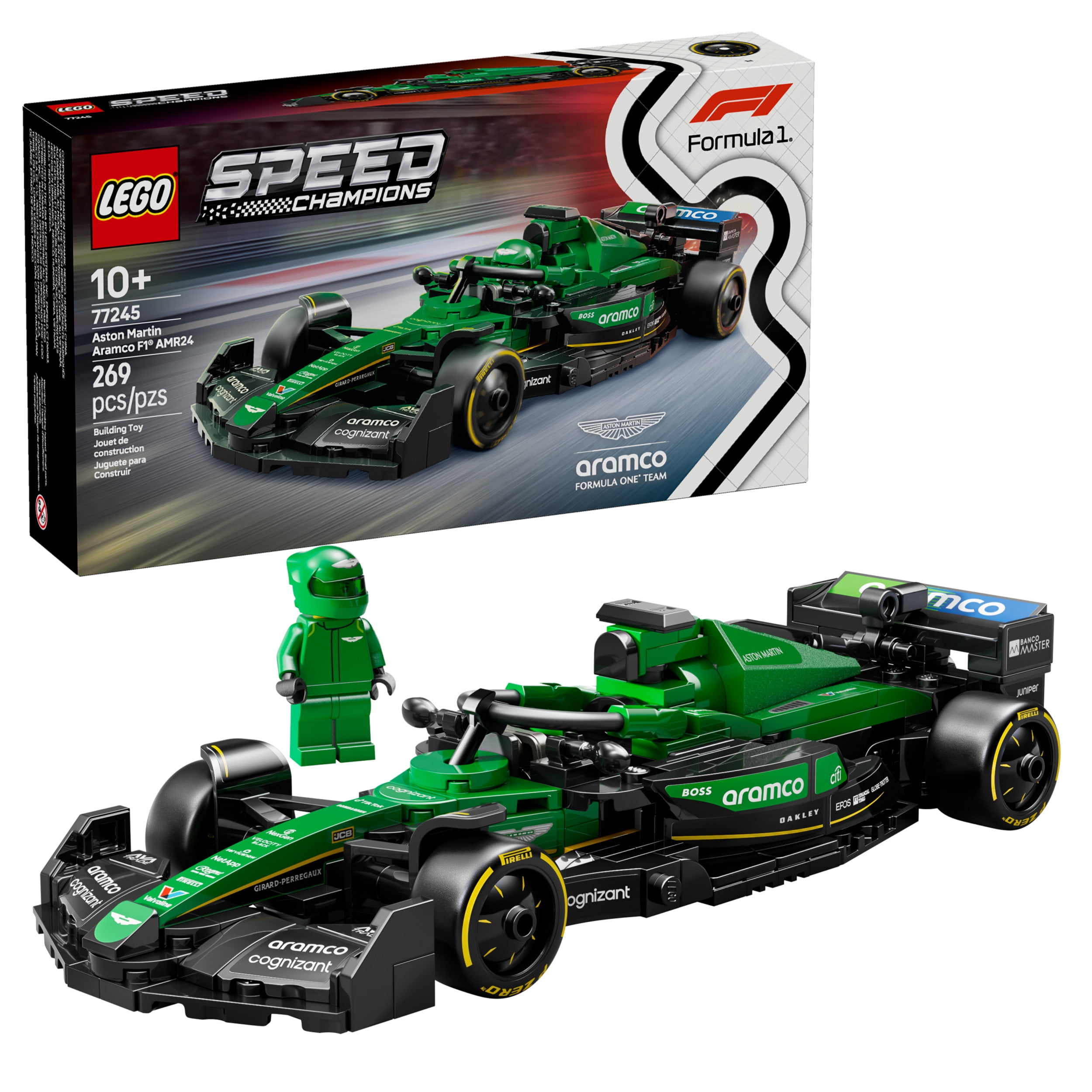 LEGO Speed Champions Aston Martin Aramco F1 AMR24 Race Car Toy - Building Set For Kids, Boys & Girls, Ages 10+ - Toy Car for F1 Fans - Gift Idea for Birthday - 77245