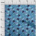 thumbnail image 2 of oneOone Polyester Spandex Blue Fabric Tropical Leaf Sewing Craft Projects Fabric Prints By Yard 56 Inch Wide, 2 of 5