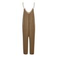 thumbnail image 5 of Summer Jumpsuits for Women Spaghetti Straps Solid Color Wide Leg Long Pants Rompers Casual Loose Fit Beach Jumpsuits, 5 of 5