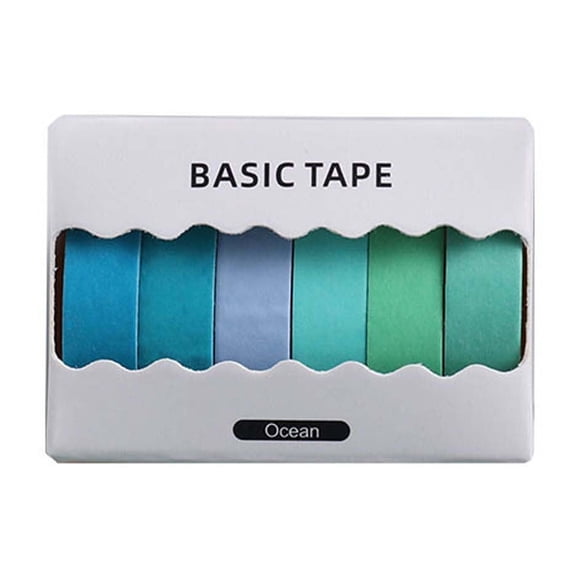 LSLJS 6 Non-repetitive Basic Solid Color Japanese Paper Tape Notebook Note Decoration Japanese Paper Sticker Set Home Accessories