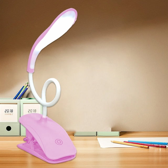 USB Clip Desk Lamp with Flexible Gooseneck - Portable LED Reading Light for Bedroom, Office & Study with Sturdy Clip & USB Charging