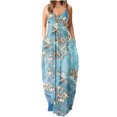 thumbnail image 2 of SMihono Robe Maxi Bohème d'Été pour Femmes Grande Taille Mode pour Femmes à Bretelles Taille Mi-Haute Col en V Sans Manches à Rayures Imprimées Ajustée Robe Longue de Plage Robe Évasée de Plage, 2 of 5