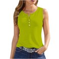 thumbnail image 1 of Timegard Camisoles pour Femmes Col Rond à Boutons Sans Manches Couleur Unie Chic Décontracté Tunique Haut Blouse, 1 of 7