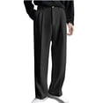 thumbnail image 2 of Weiqiqre Work Pants for Men Suit Pants Personality Design Solid Color Straight Premium Casual Pants Simple Trousers, 2 of 4