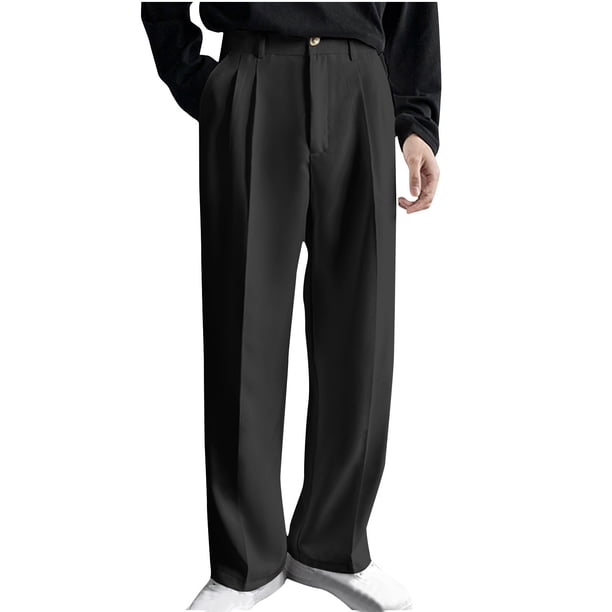 Weiqiqre Work Pants for Men Suit Pants Personality Design Solid