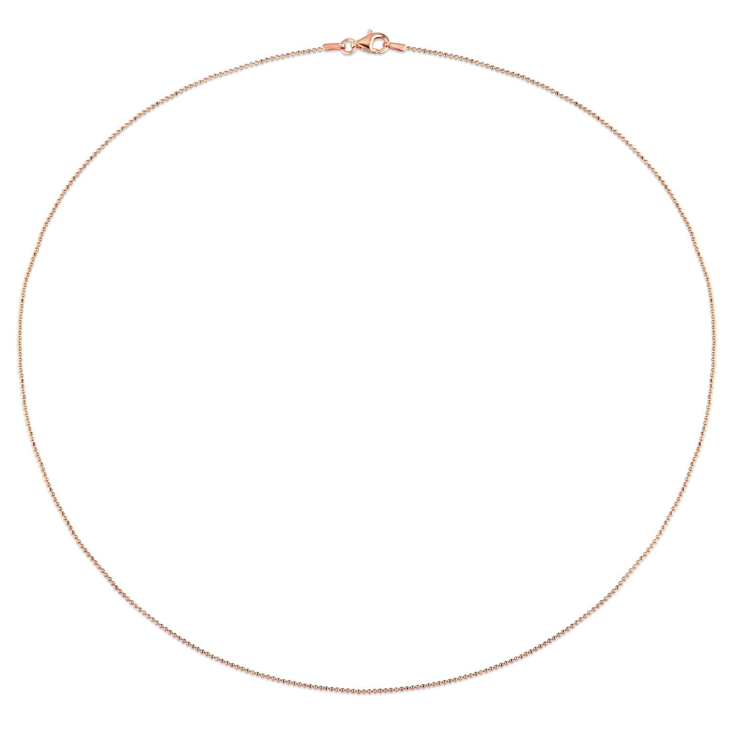 Collier en chaîne à bille de Miabella en argent sterling plaqué en or rose 18K
