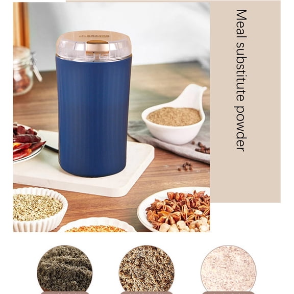 TIMIFIS Broyeur Accessoires de Cuisine Moulin à Café et à Épices pour Grains de Café, Épices, Broyeur Électrique à Sec en Acier Inoxydable, Broyeur Portatif pour la Maison 100 ml Bleu