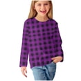 thumbnail image 2 of RXIRUCGD Chemises à Manches Longues pour Filles, Col Rond Mignon, Blouses Décontractées Élégantes, Violet, Taille : 7 Ans, 2 of 6