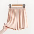 thumbnail image 2 of Timegard Womens Shorts Cotton Linen Elastic Waist Solid Color Summer Knee Length Trousers with Pockets, 2 of 6