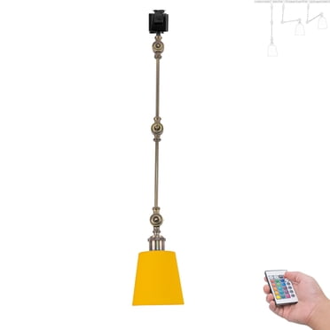 FSLiving Lampe sur Rail de Type J, Lampe Rotative Flexible, Ampoule Intelligente RGBW A19 à Changement de Couleur par Télécommande, Projecteur de Plafond Bricolage, Lampe sur Rail Juno pour Cuisine, Faisceau, Plafond Voûté, Boule Disco Macaron Jaune