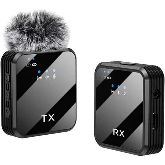 Wireless Lavalier Microphone- Noise-Canceling Mic. Content Creator Essentials,for iPhone, Android and More