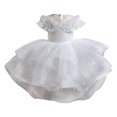 thumbnail image 1 of LUOGENLI Robe Robe en Maille pour Enfants Robe Robe Élégante Petite Fille Jupe Maxi avec Short en Dessous Blanc 4-5 Ans, 1 of 9