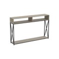 thumbnail image 2 of Safdie & Co. Console Table Dark Taupe 2 Open Shelves Black Metal, 2 of 4