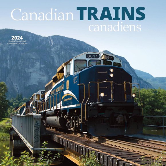 Wyman Publishing Canadian Trains 2024 12x24 Inch Square Wall Calendar, 9781525611452