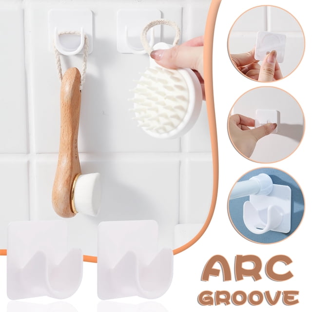 EGNMCR Crochets pour Suspendre 2 Pcs Support Mural Fente en Arc Tige Télescopique Tige de Support Fixe Support de Bouteille Vaporisateur Suspension Murale