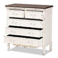 thumbnail image 4 of Baxton Studio Levron Armoire de Rangement à 5 Tiroirs en Bois Fini Brun et Blanc, 4 of 11