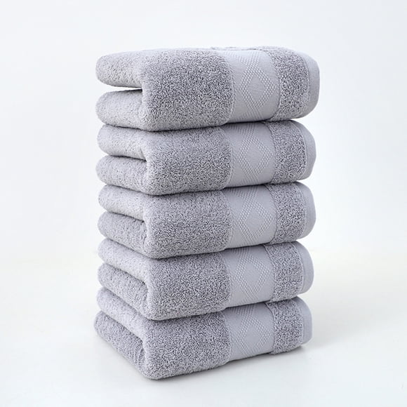 Serviettes de Bain shyuyusa - Ensemble de 5 Serviettes de Bain pour Salle de Bain en Coton Épaisses, Douces et Absorbantes, Ensemble de 5 Serviettes Ménagères pour Se Laver le Visage, Serviette Cadeau pour Visage, Serviettes pour Salle de Bain, 71x34 cm