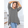 thumbnail image 4 of SHOWMALL Tunique Grande Taille pour Femmes Blouse Manches 3/4 Gris 4X Vêtements Haut Évasé Col Rond Maternité Ample, 4 of 6